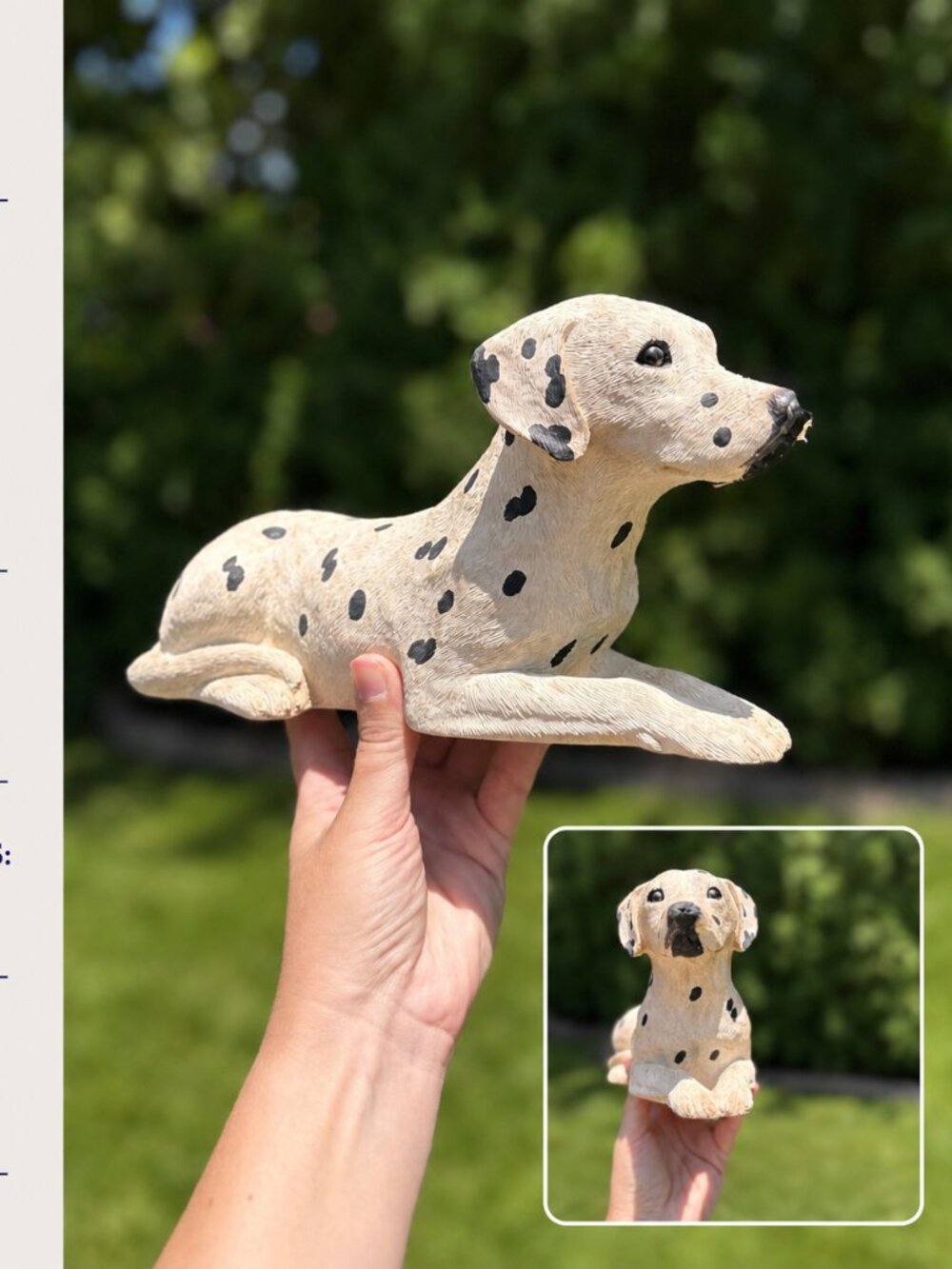 Vintage Sandicast Dalmatian Figurine | Mid-Century Modern Resin Dog Sculpture |